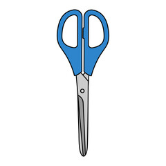 Line drawing illustration of scissors