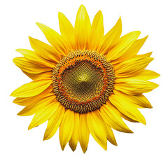 Fototapeta premium PNG Bright sunflower bloom against a white background