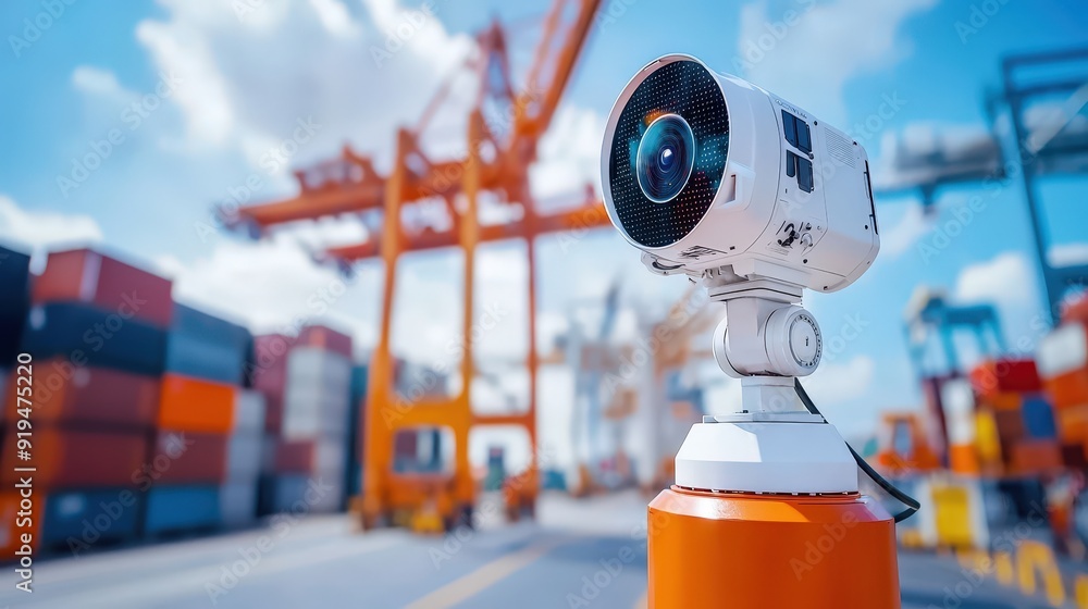 Poster advanced port security system with ai-driven facial recognition and surveillance