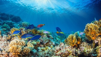 coral reef and diver
