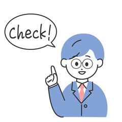 指差しをするビジネスマン　チェック　確認
