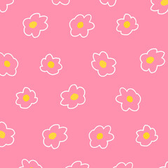 手描きの小さい花柄の線の背景イラスト15