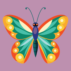 vector illustration of a butterfly that has wide wings and a charming color. a colorful butterfly with a colorful pattern on it. Abstract Butterfly Wings. Exotic Moth Decor. Elegant Flying Insect.