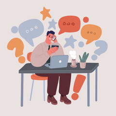 Cartoon vector illustration application or website. E-commerce and online shopping concept.