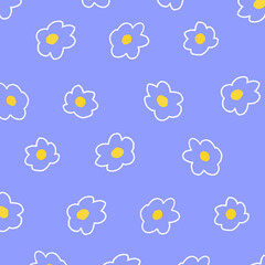 手描きの小さい花柄の線の背景イラスト12