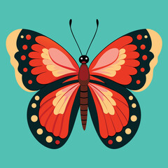 vector illustration of a butterfly with wide wings and a charming color. a colorful butterfly with a colorful pattern on it. Abstract Butterfly Wings. Exotic Moth Decor. Elegant Flying Insect.