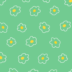 手描きの小さい花柄の線の背景イラスト9