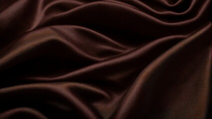 Fototapeta premium Chocolate Satin Drape: Luxurious, rich, and decadent, this image captures the smooth, flowing texture of chocolate satin fabric in an elegant and sensual way. The deep brown color and soft, inviting 