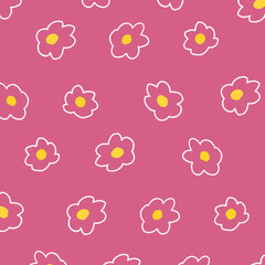 手描きの小さい花柄の線の背景イラスト2