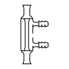 water condenser chemical glassware lab line icon vector. water condenser chemical glassware lab sign. isolated contour symbol black illustration