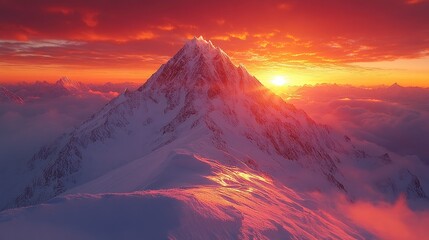 Majestic snowy peaks of the Alps, sparkling under a golden sunrise.