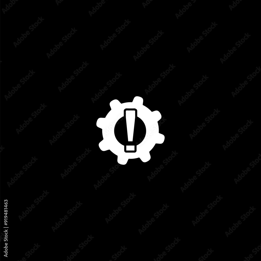 Poster system error icon isolated on dark background