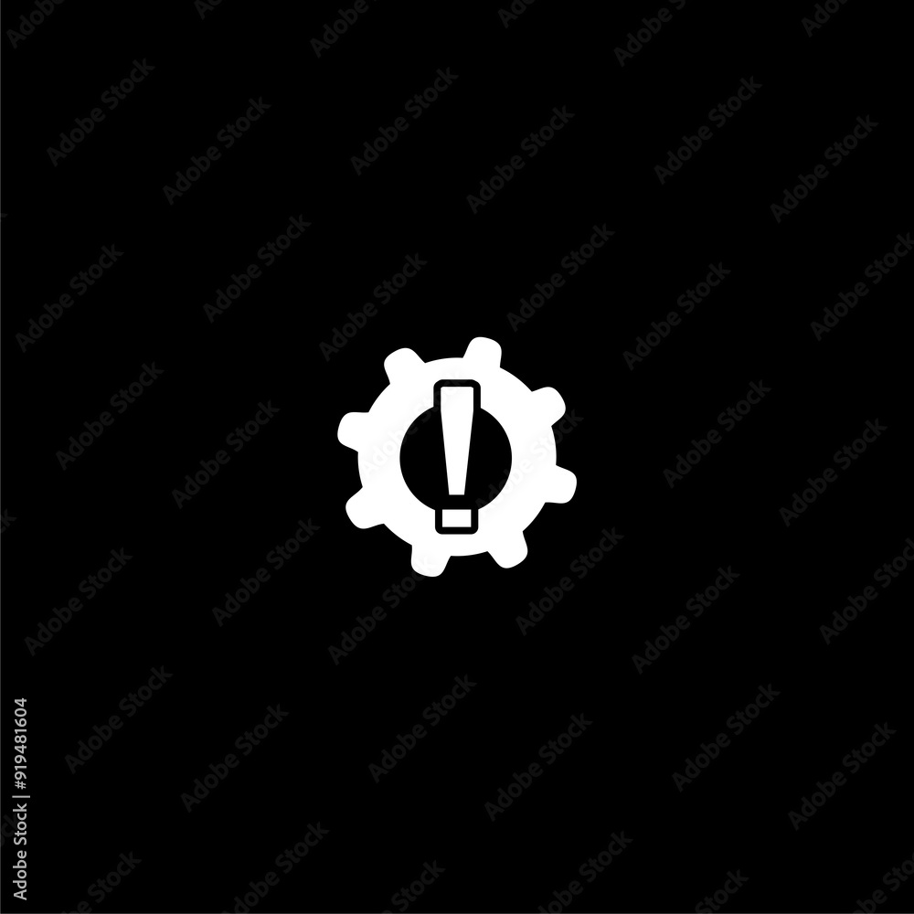 Poster system error icon isolated on dark background
