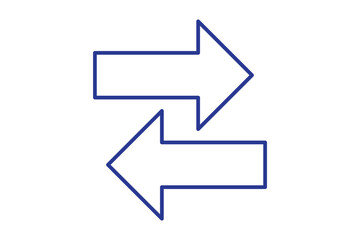 Blue arrow to the right / vector, isolated