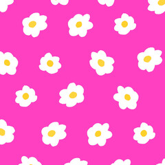 手描きの小さい花柄の背景イラスト背景色付き3