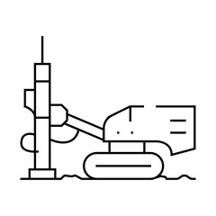 drill rig copper production line icon vector. drill rig copper production sign. isolated contour symbol black illustration