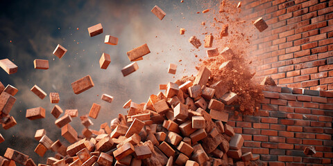 brick wall explosion