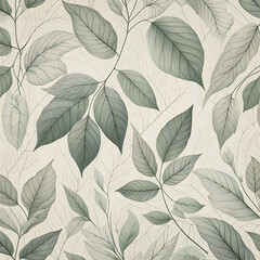 Fototapeta premium A delicate, repeating pattern of intricate leaf veins and botanical details.