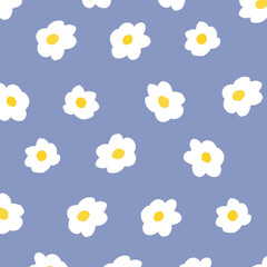 手描きの小さい花柄の背景イラスト背景色付き15