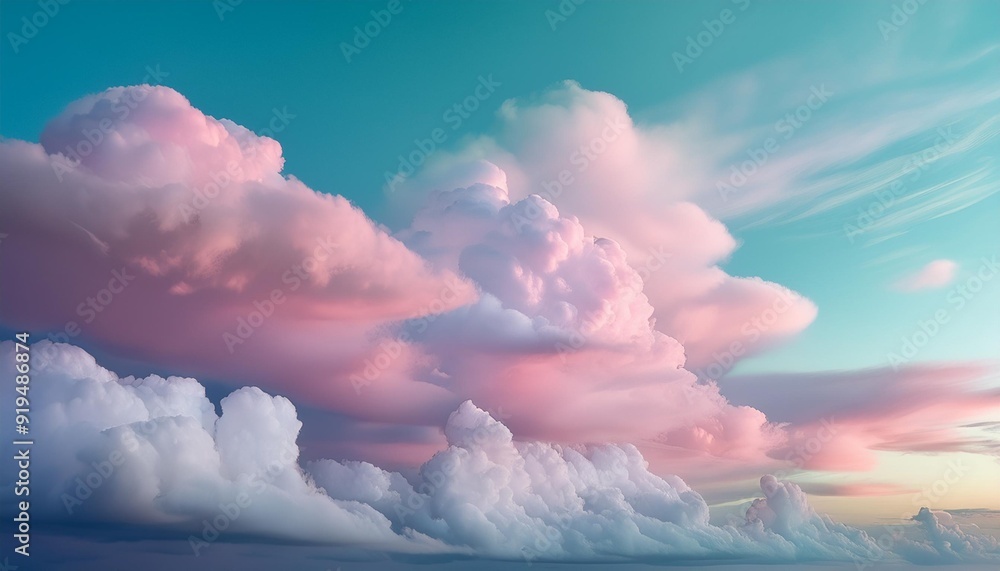 Canvas Prints dreamy pastel cloudscape gentle gradients of soft pinks lavenders and mint greens blending seamlessly ethereal atmosphere