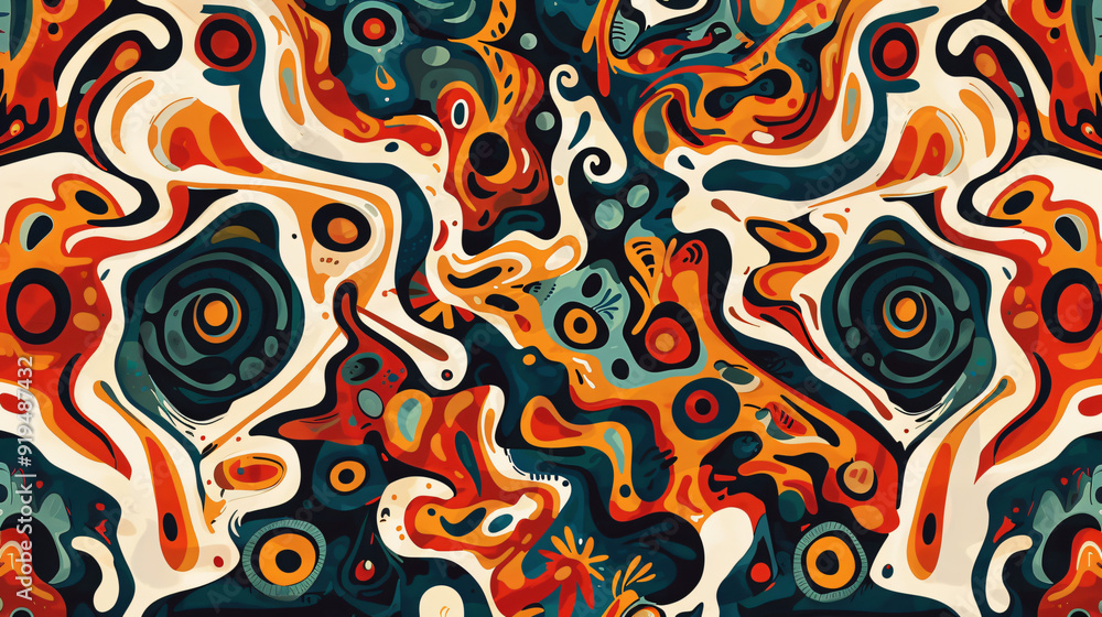 Leinwandbilder modern and visually captivating abstract illustration with dynamic organic shapes and a vibrant colo