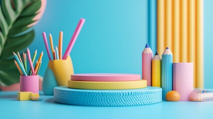 colorful school display with copy space