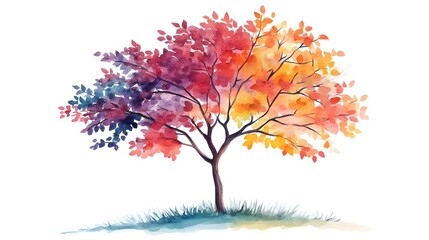 Vibrant Watercolor Tree Depicting the Importance of Nature's Ecosystems