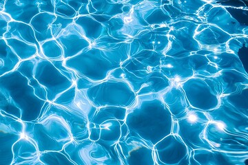 Abstract blue water surface with ripples and glare.