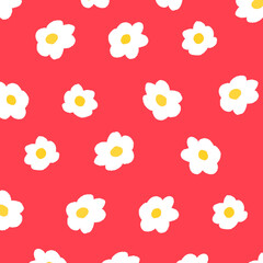 手描きの小さい花柄の背景イラスト背景色付き33