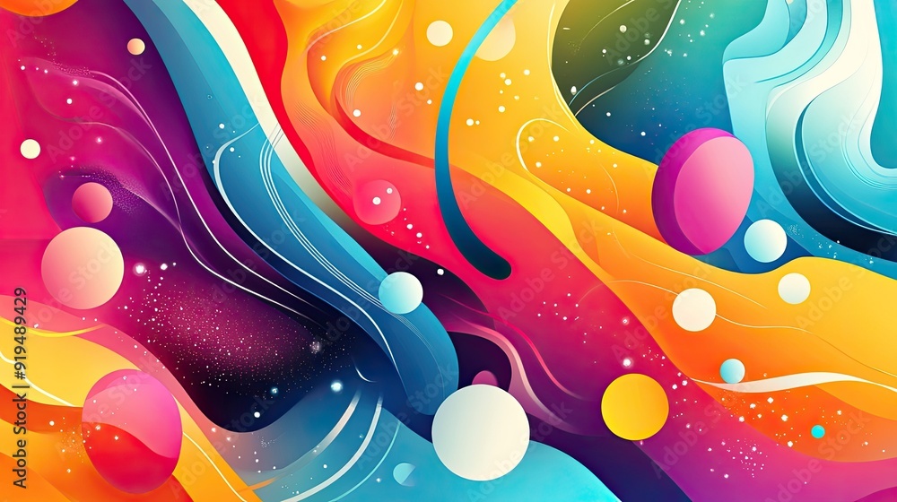 Fototapete bright abstract background with vivid colors and dynamic shapes. ample copy space in the center.