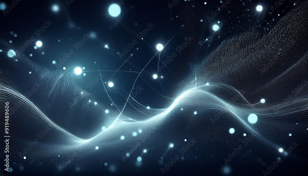 Wall mural ethereal white particles floating in dark space subtle glow suggesting movement abstract representat