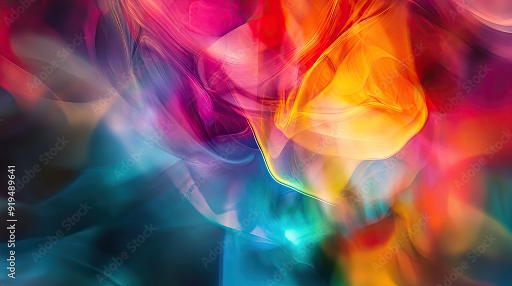 Poster colorful abstract background with blurred shapes and smooth transitions. plenty of copy space in the