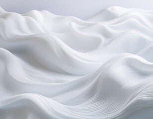 Naklejka premium ethereal white texture resembling delicate cloud formations with soft undulating waves creating a mesmerizing abstract pattern that seems to float weightlessly against a pristine background