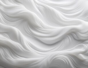 Naklejka premium ethereal white texture resembling delicate cloud formations with soft undulating waves creating a mesmerizing abstract pattern that seems to float weightlessly against a pristine background