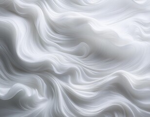 Naklejka premium ethereal white texture resembling delicate cloud formations with soft undulating waves creating a mesmerizing abstract pattern that seems to float weightlessly against a pristine background