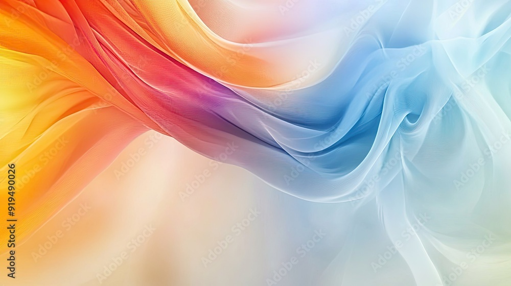 Poster dynamic abstract background with swirling colors and soft gradients. plenty of copy space on the rig