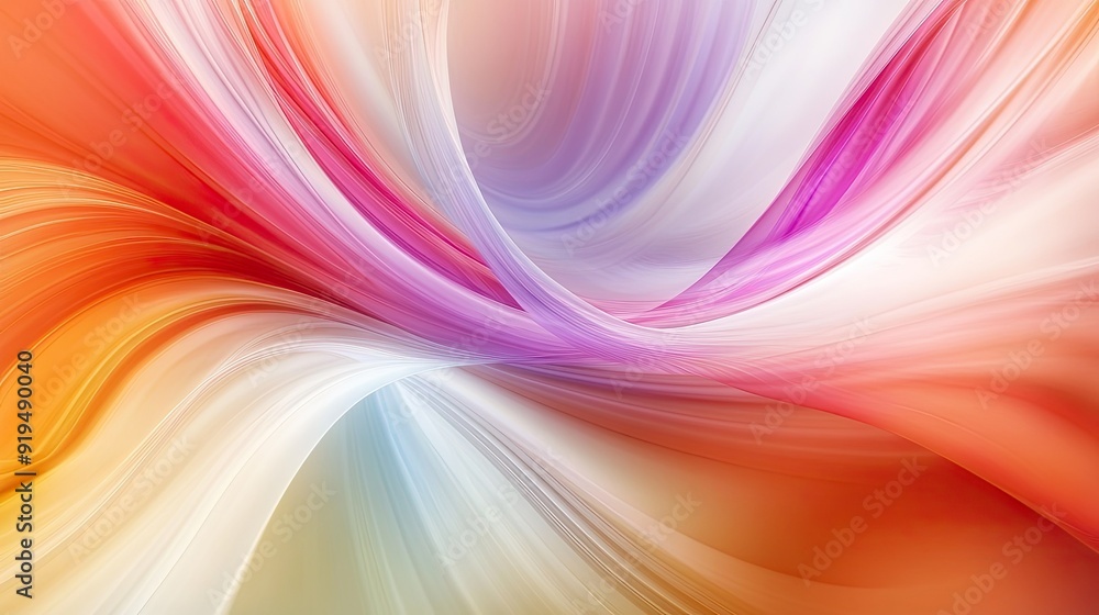 Poster dynamic abstract background with swirling colors and soft gradients. plenty of copy space on the rig
