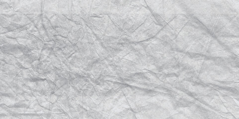 Vector white crumpled old paper background. Cardboard gray texture close-up. Wrinkled or crumpled white stencil paper. crumpled craft ripped poster and banner.  Ancient book page.