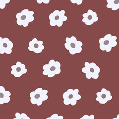 手描きの小さい花柄の背景イラスト背景色付き41