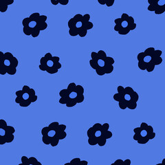 手描きの小さい花柄の背景イラスト背景色付き42