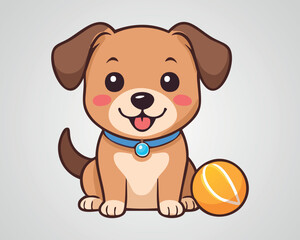 Cute Dog Icon Vector | Adorable Puppy Character Design