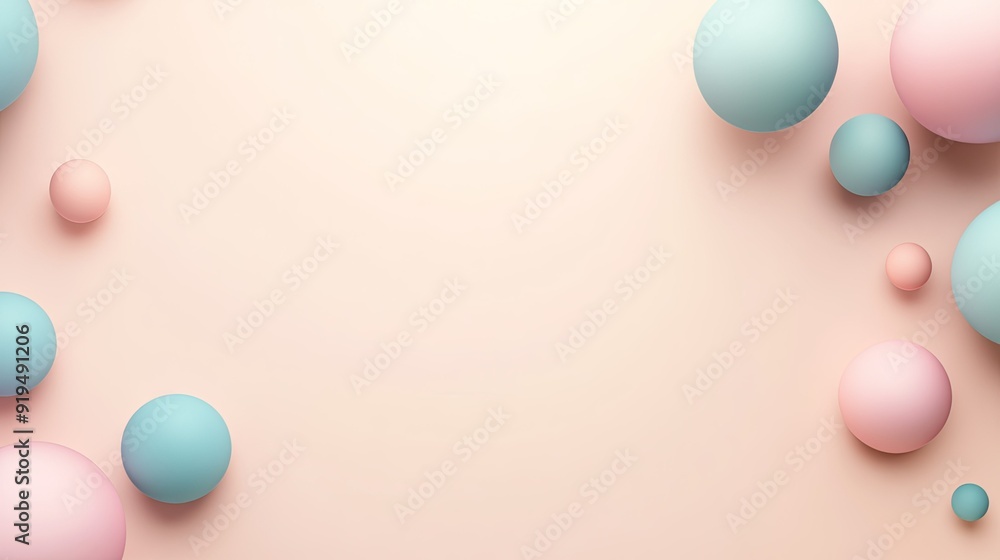 Poster minimalist abstract background with simple shapes and soft colors. ample copy space in the center.