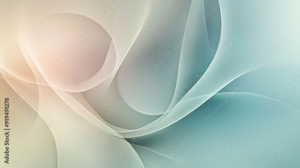 Poster Minimalist abstract background with soft hues and gentle curves. Plenty of copy space in the center.