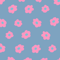 手描きの小さい花柄の背景イラスト背景色付き44