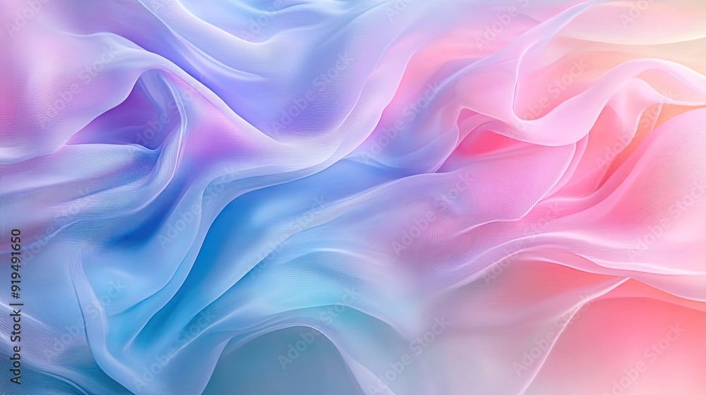 Poster soft abstract background with gentle curves and pastel colors. ample copy space on the top.