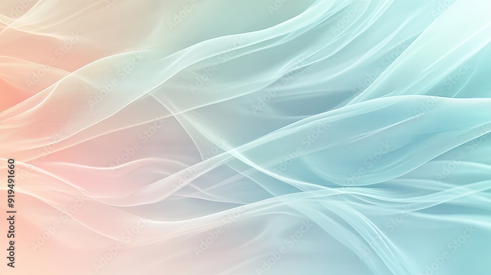 Poster soft abstract background with gentle curves and pastel colors. ample copy space on the top.