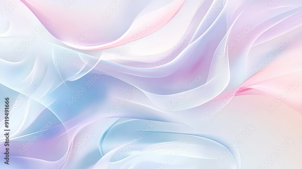Poster soft abstract background with gentle curves and pastel colors. ample copy space on the top.