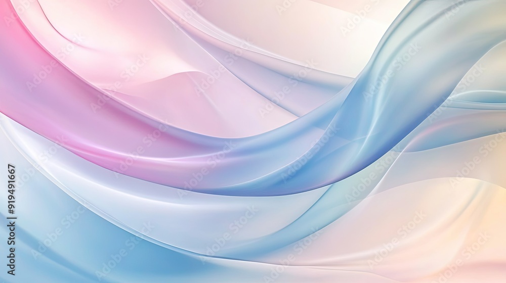 Poster soft abstract background with gentle curves and pastel colors. ample copy space on the top.