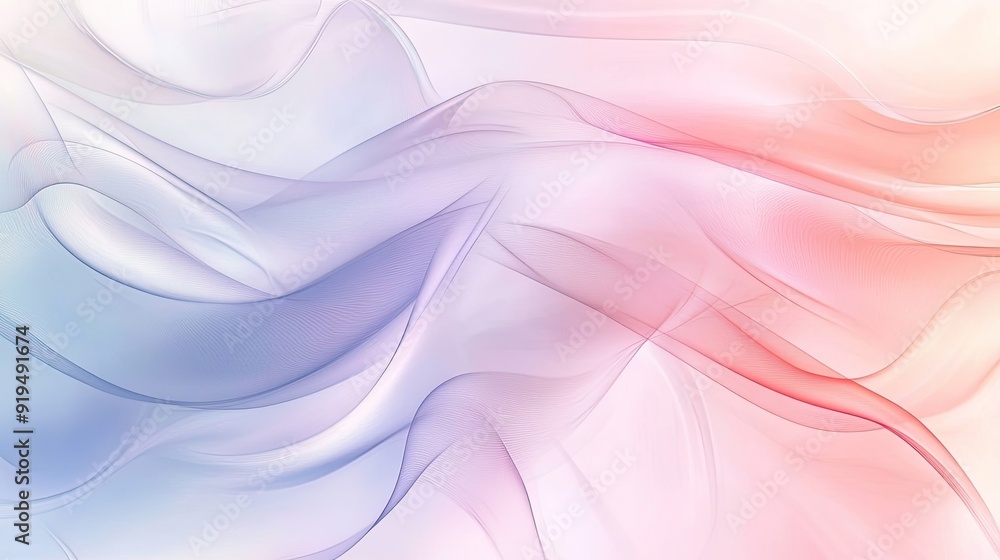 Poster soft abstract background with gentle curves and pastel colors. ample copy space on the top.