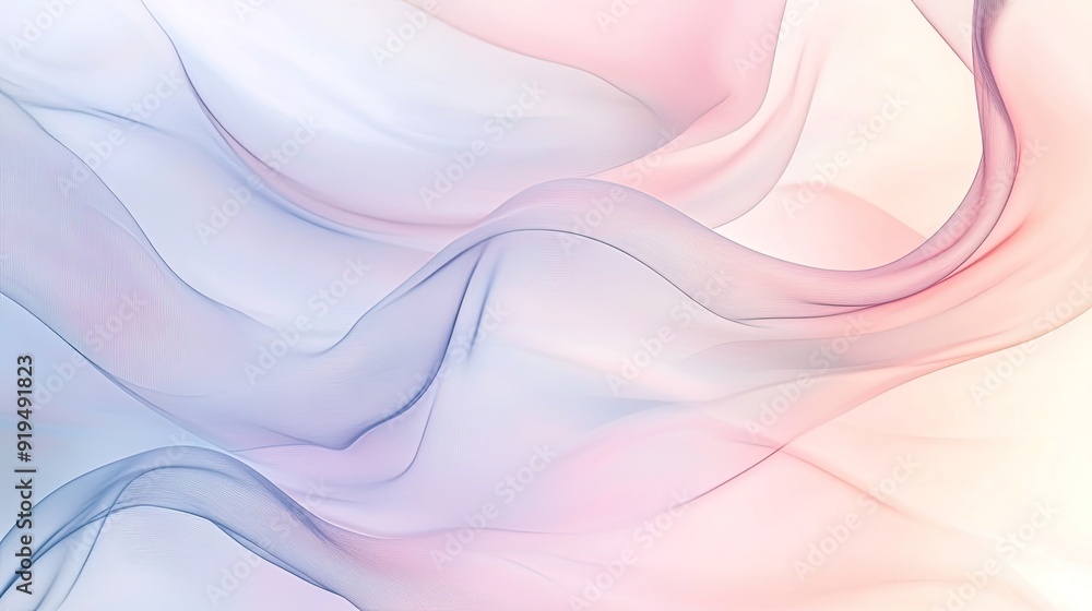 Poster soft pastel abstract background with flowing lines and subtle gradients. plenty of copy space in the